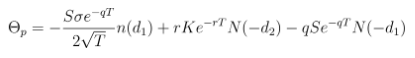 Theta Calculation For puts